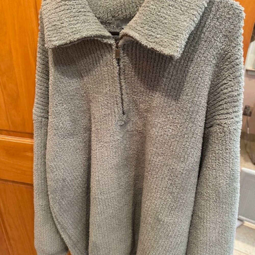 BAREFOOT DREAMS CozyChic Half-zip Tunic - 2X Meadow Green - EUC